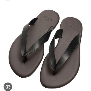 Zara Brown Footbed Black Strap Men's Flip Flops